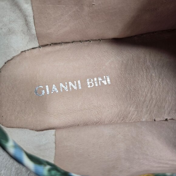 Gianni Bini Espadrille Sneakers Lemon Stripe Canvas Casual Lace Up Shoes Sz 9.5 - Picture 11 of 11